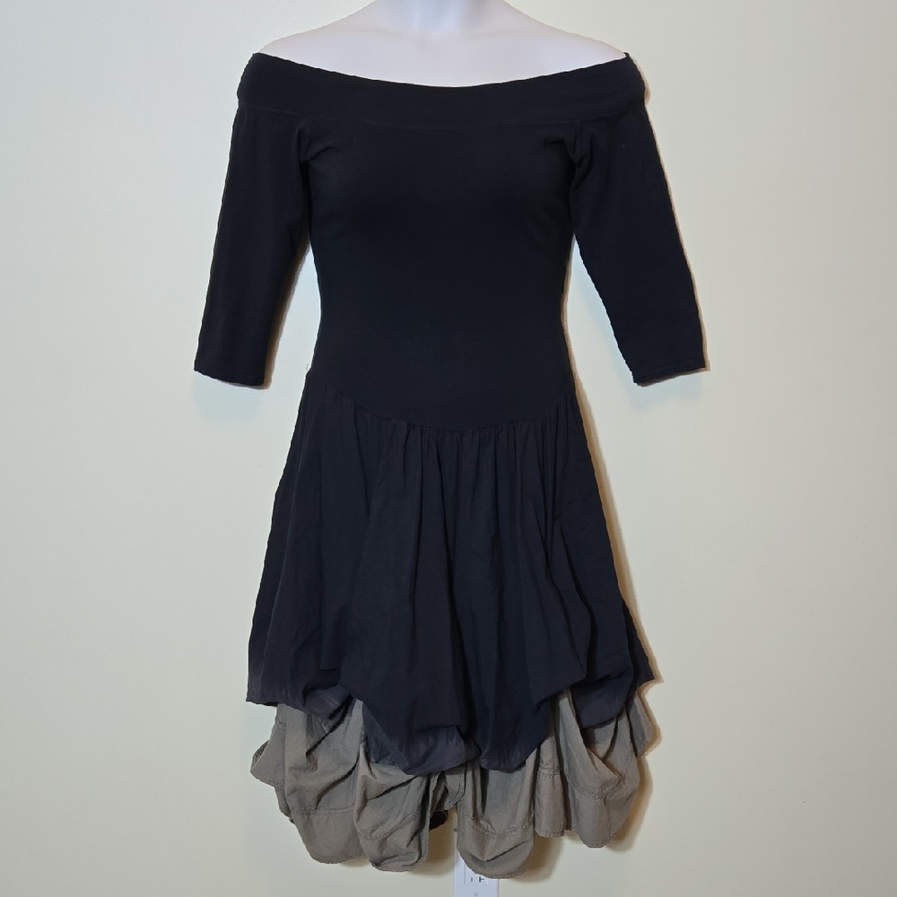 Luna Luz Women's Dress Size Medium Bubble Tie Hem Dip Dye Hippie Festival Cotton - Picture 15 of 15